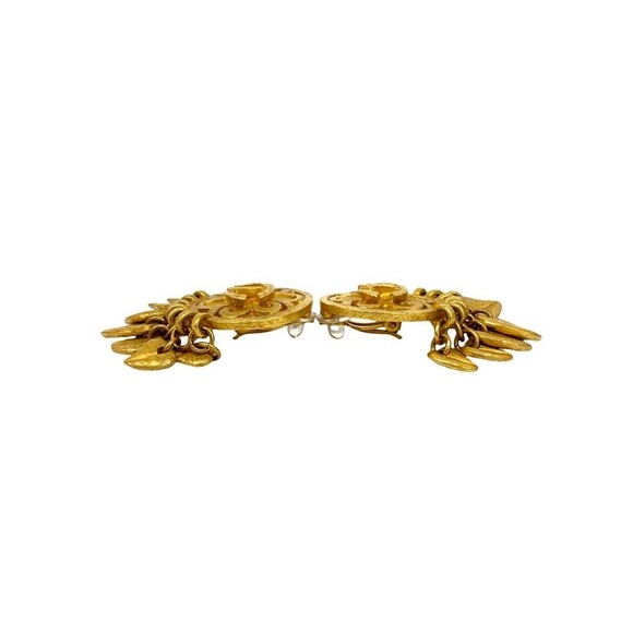 CHANEL Vintage Gold Logo Earrings - Picture 3 of 6
